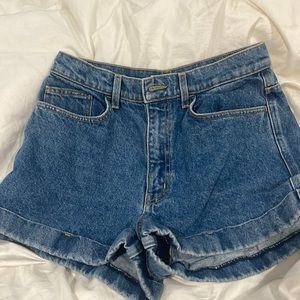 American apparel high waisted blue jeans
